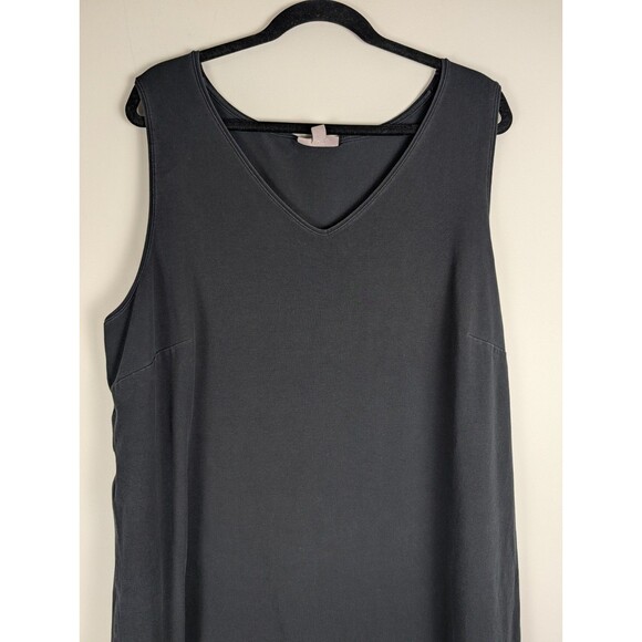 J Jill Shirt Maxi Dress Women’s Size 3x Perfect Pima Cotton Blend Stretch Black - Picture 2 of 12